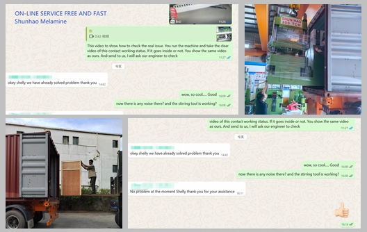 شحن آلات تشكيل الميلامين وآلات التسخين المسبق من مصنع شونهاو